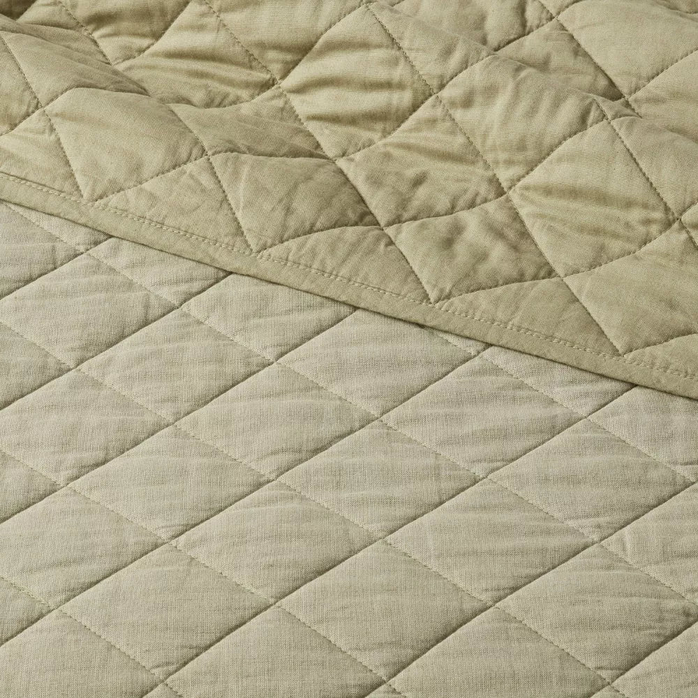 Diamond Stitch Cotton Linen Quilt Twin/Twin Extra Long - Image 2