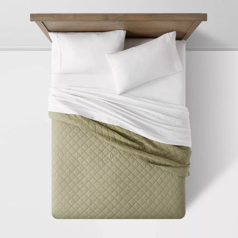 Diamond Stitch Cotton Linen Quilt Twin/Twin Extra Long - Image 3