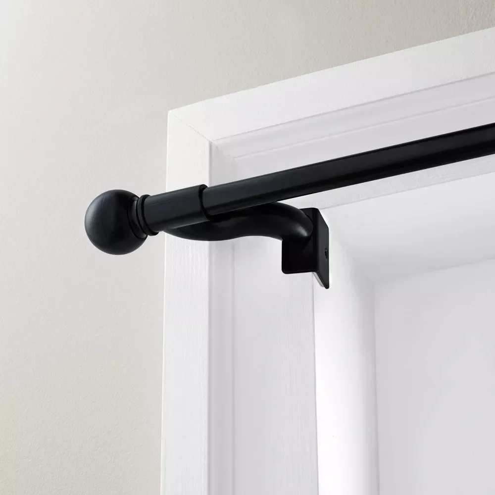 Twist and Shout Easy Install Curtain Rod Matte Black