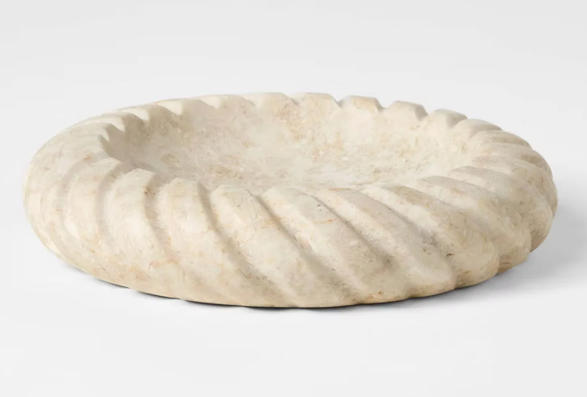 Twisted Edge Marble Dish Cream - Threshold™ designed with Studio McGee SHOWROOM ITEM