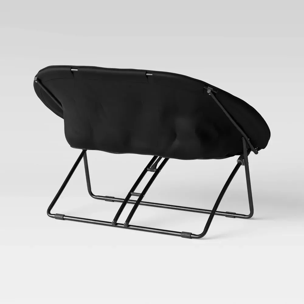 Two-Seater Pull Out Portable Folding Sofa In Black (2PCS/Case) - Image 3