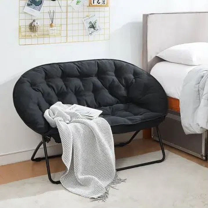 Two-Seater Pull Out Portable Folding Sofa In Black (2PCS/Case) - Image 5