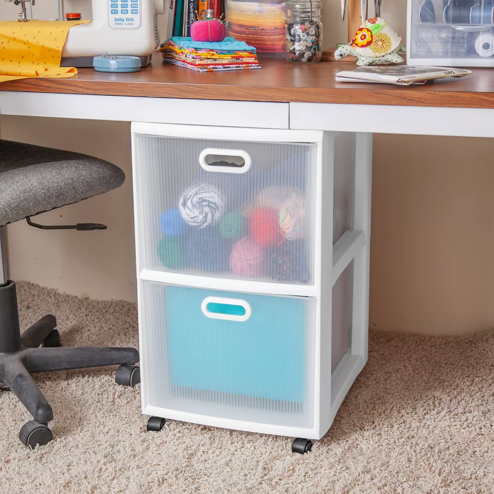 Ultra 2-Drawer Storage Cart White - Image 2