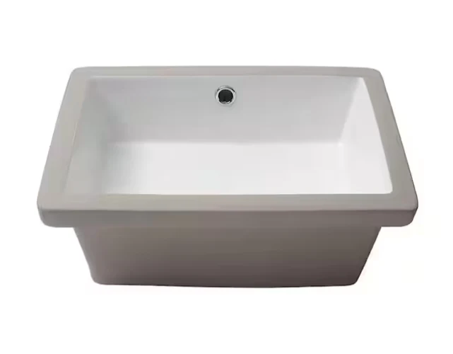 Undermount Ceramic Bathroom Vessel Sink in White