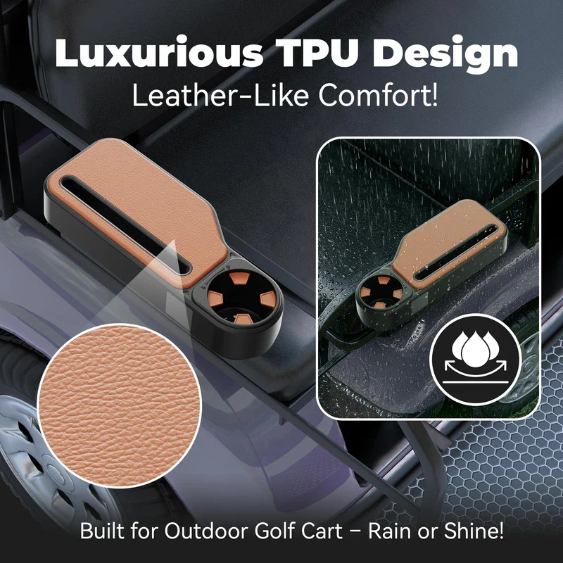 Upgraded Golf Cart Armrest with Cup Holder – Wide Comfort Pad - Image 3