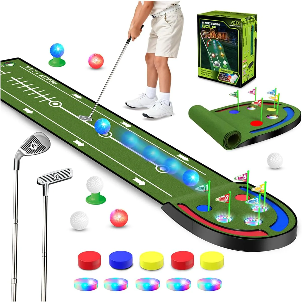 Upgraded Golf Putting Mat Indoor for kids