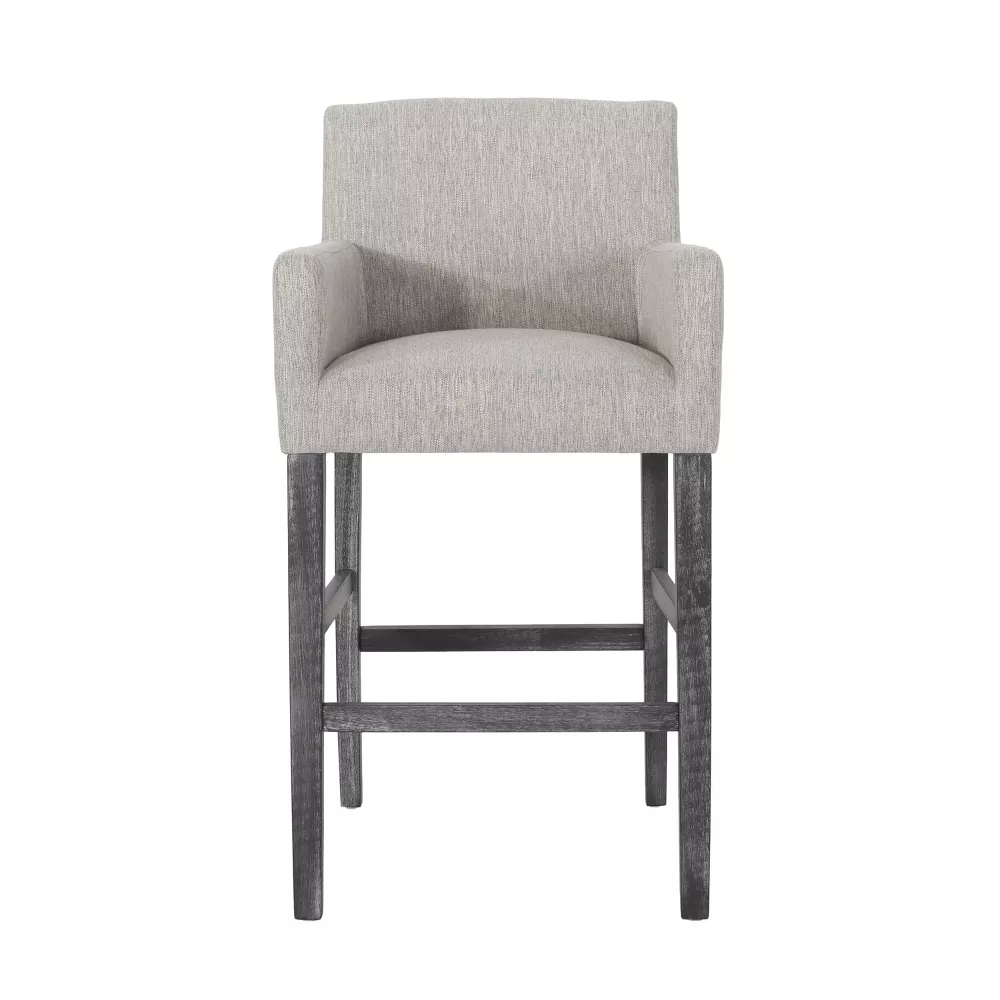 Upholstered Bar Stool Counter Stool Dining Chair Pub Stool, Light Gray,