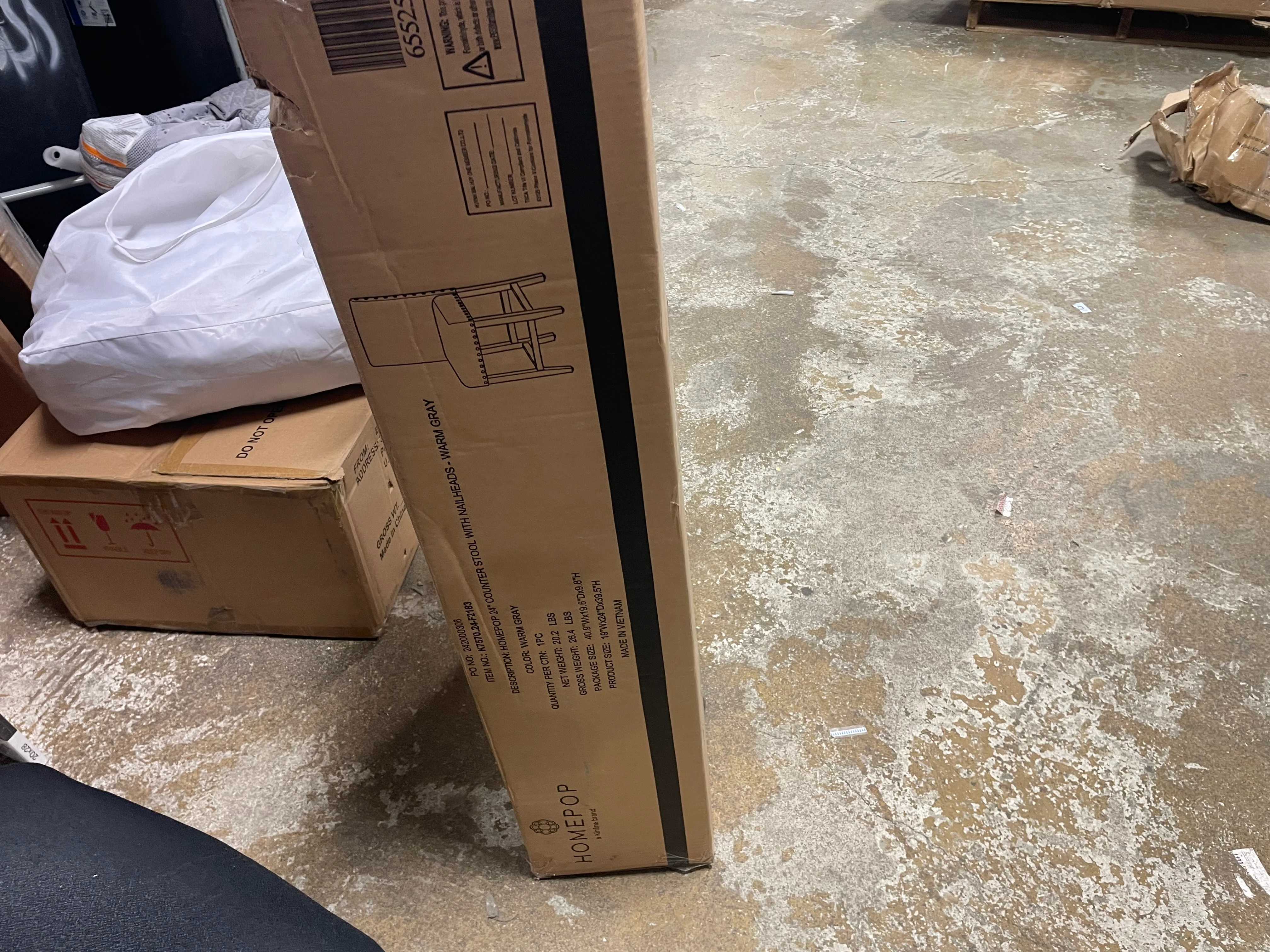 Upholstered Counter Height Barstool with Nailheads - Image 6