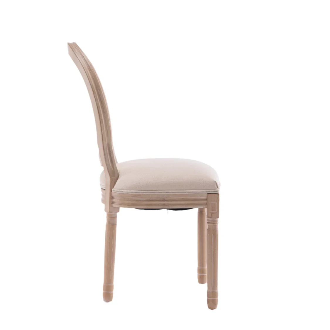 Upholstered Dining Chair with Oval Back and Solid Wood Frame Set of 2 - Image 3