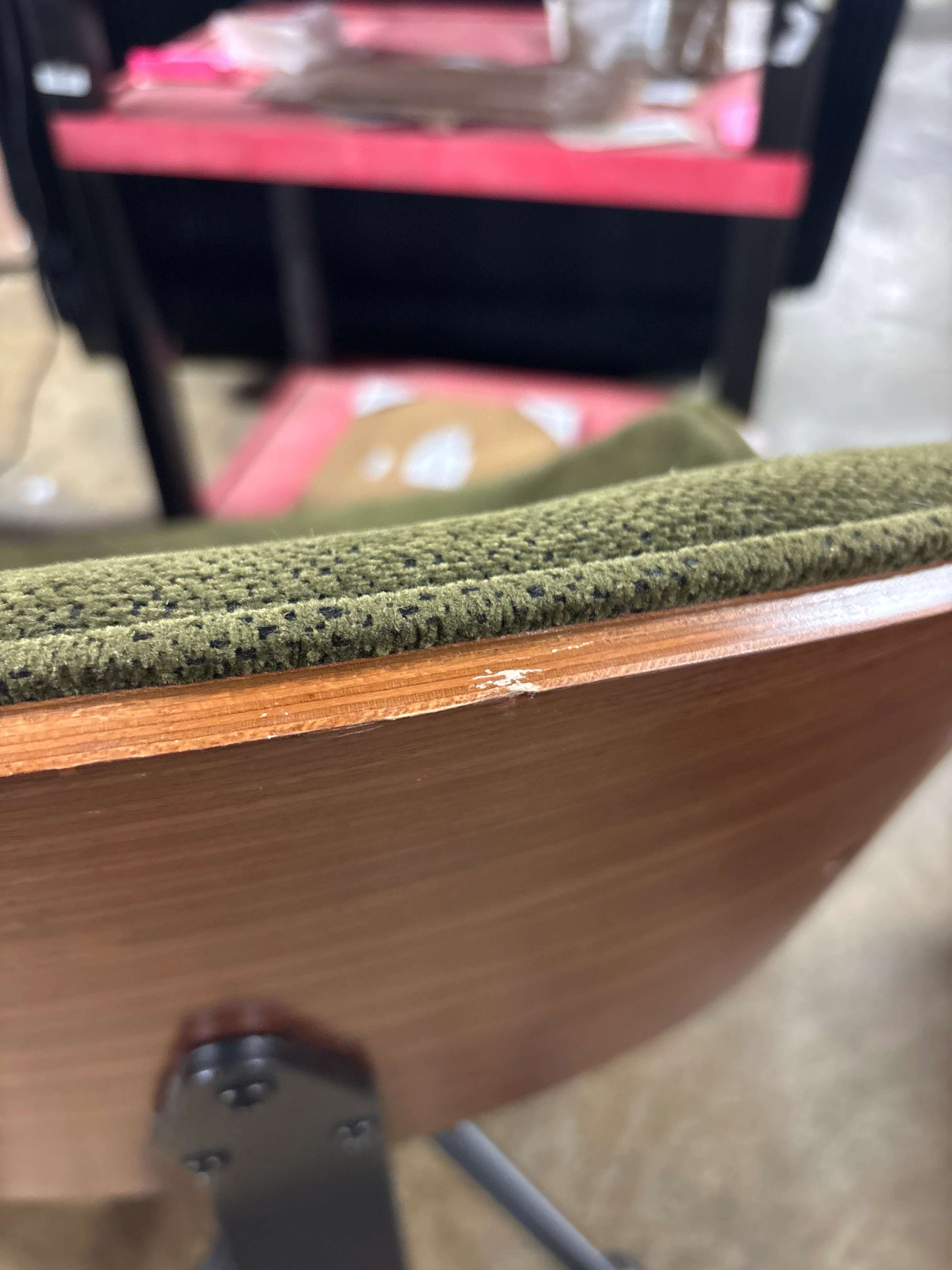 Upholstered Office Chair Adjustable Height with Bentwood Green SHOWROOM ITEM - Image 4