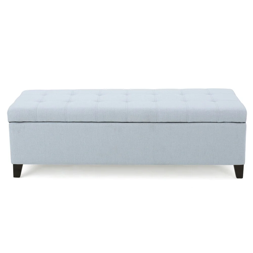 Upholstered Storage Ottoman Bench - Light Blue SHOWROOM ITEM