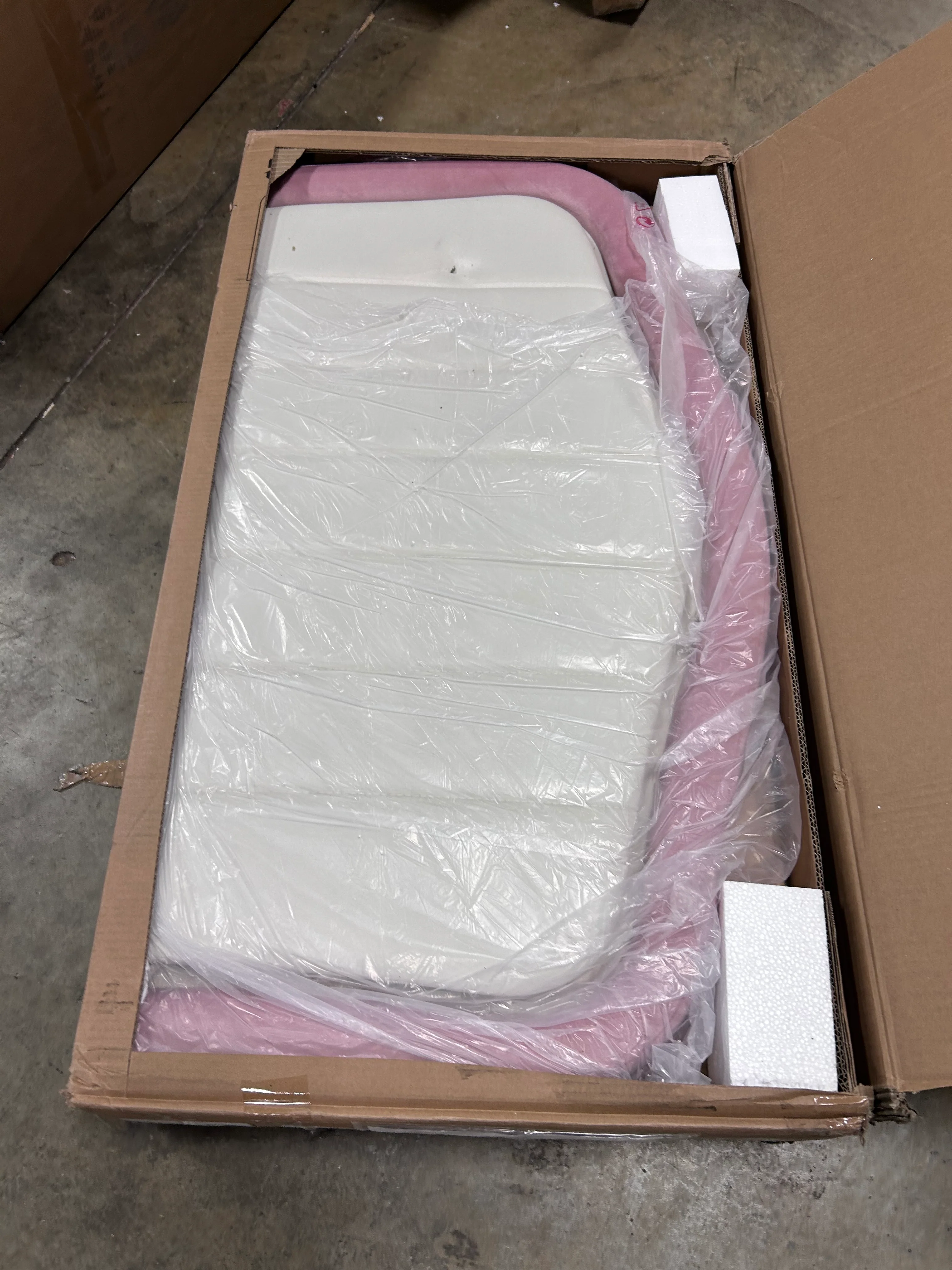 Upholstered Twin Bed Frame with Led Lights and Storage Drawer, Pink - Image 8