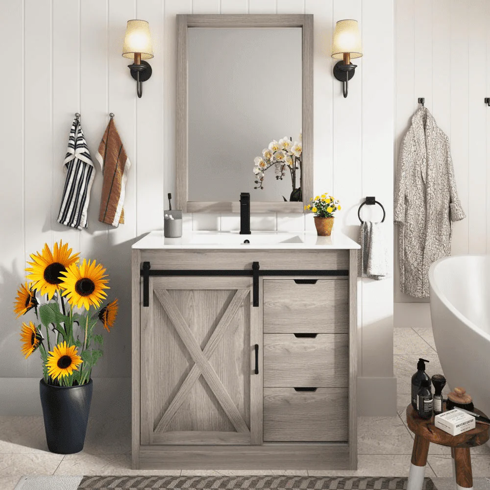 VANITY & MIRROR ONLY Grey,