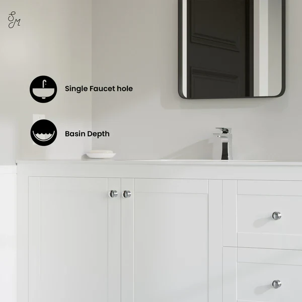 Vanity Sink Top in Glossy White - Image 3