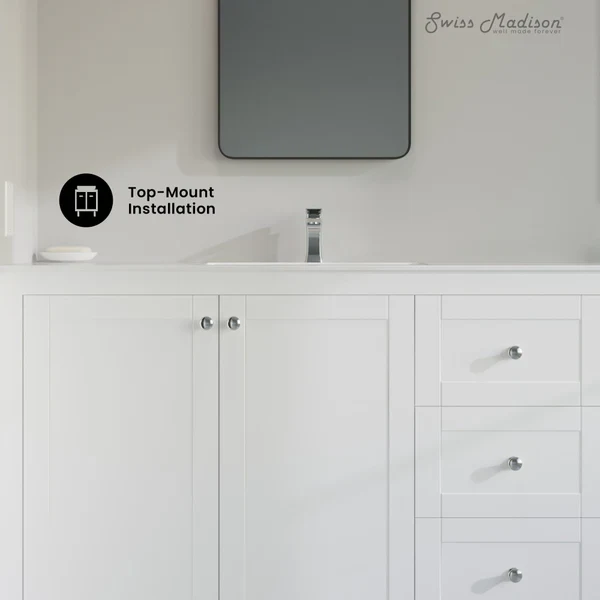 Vanity Sink Top in Glossy White - Image 4