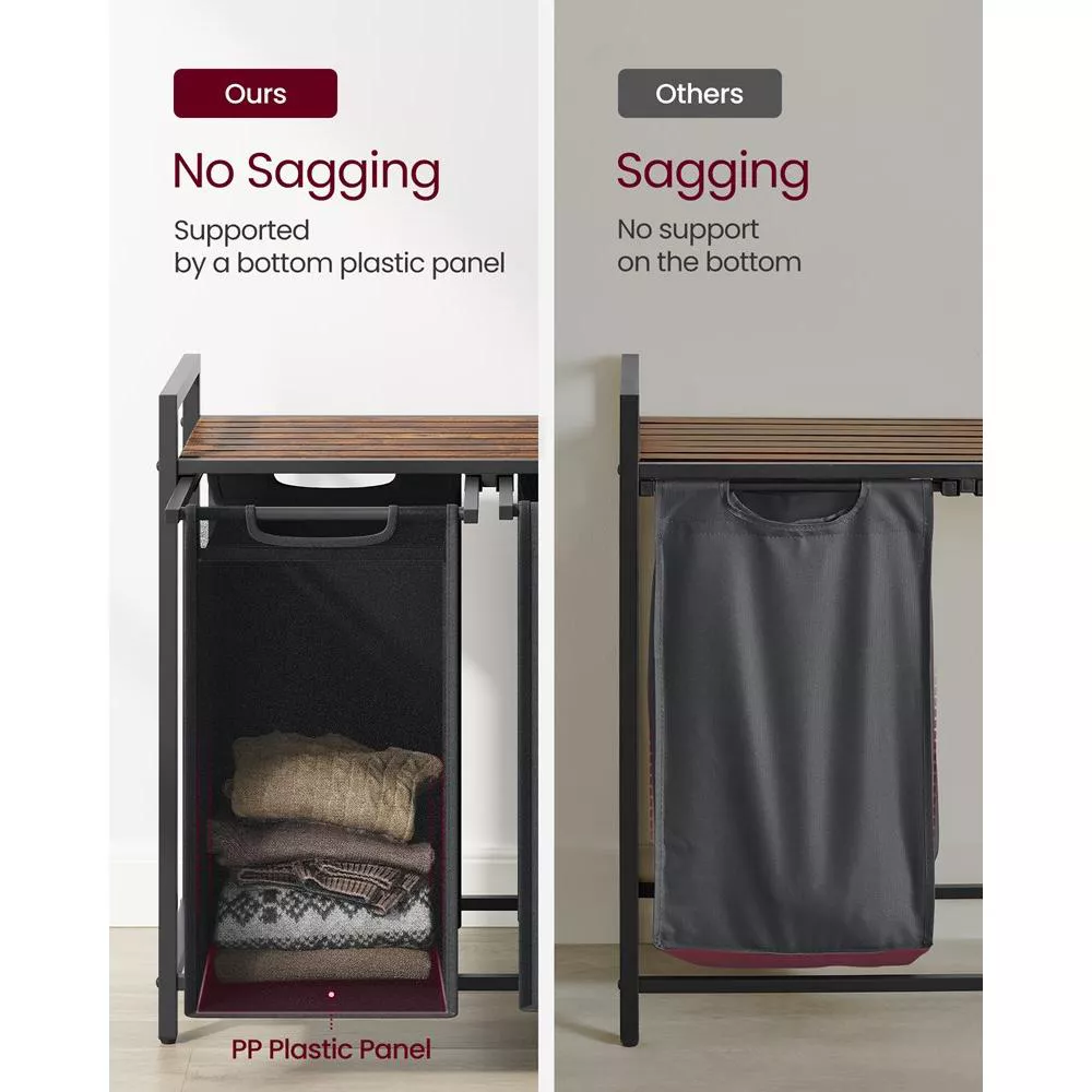 Laundry Hamper Laundry Basket Sorter Rustic Brown and Gray - Image 2
