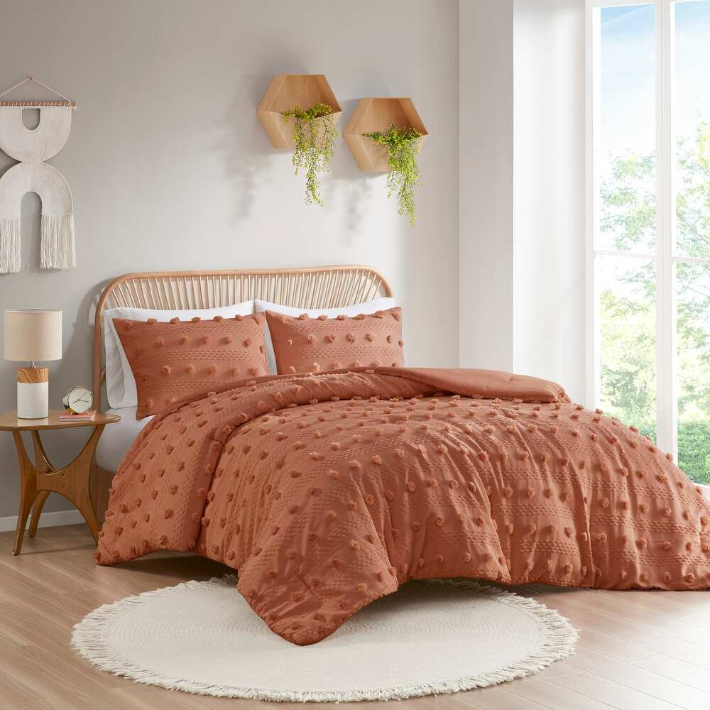 Vera Clip Jacquard Comforter Set - Rust - Twin - Image 2