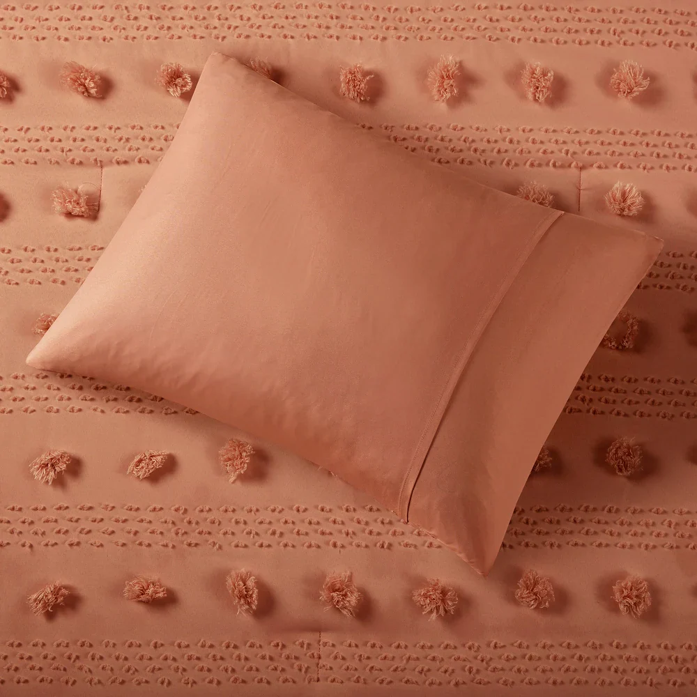 Vera Clip Jacquard Comforter Set - Rust - Twin - Image 4