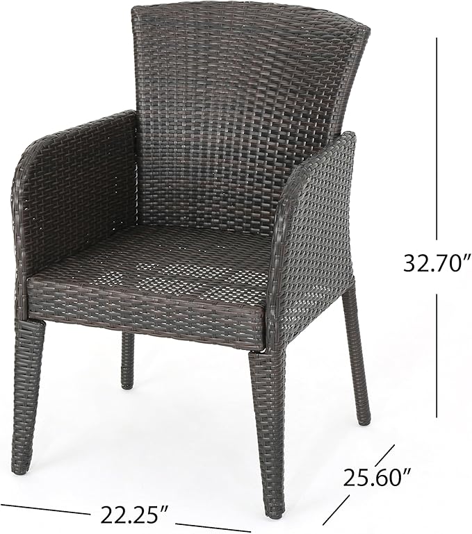Versatile Style, Set of 2 Ding Chair, PE Wicker (Brown Multi) - Image 4