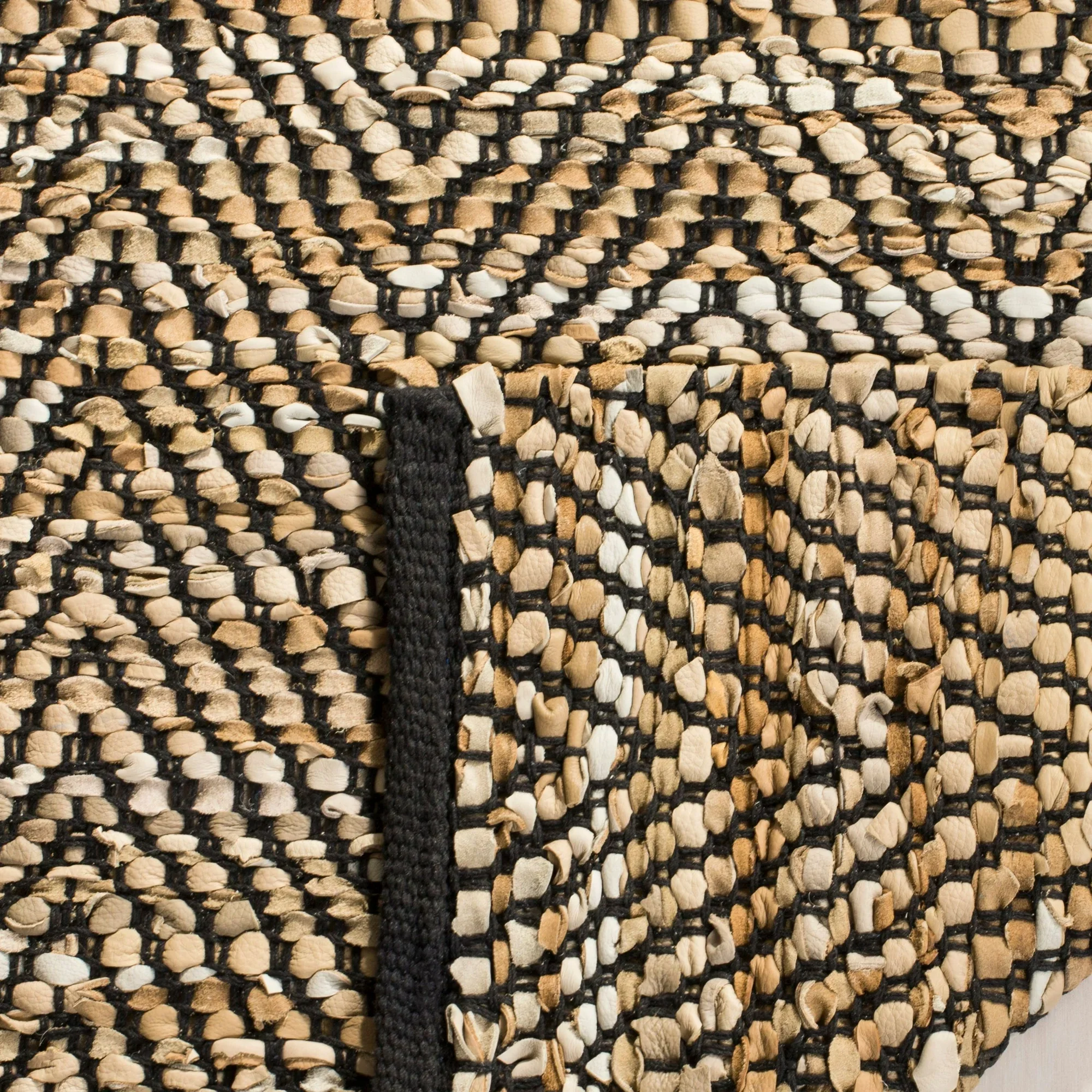 Vintage Leather Jessie Chevron Stripes Runner Rug, Beige, 2'3" x 9' - Image 4