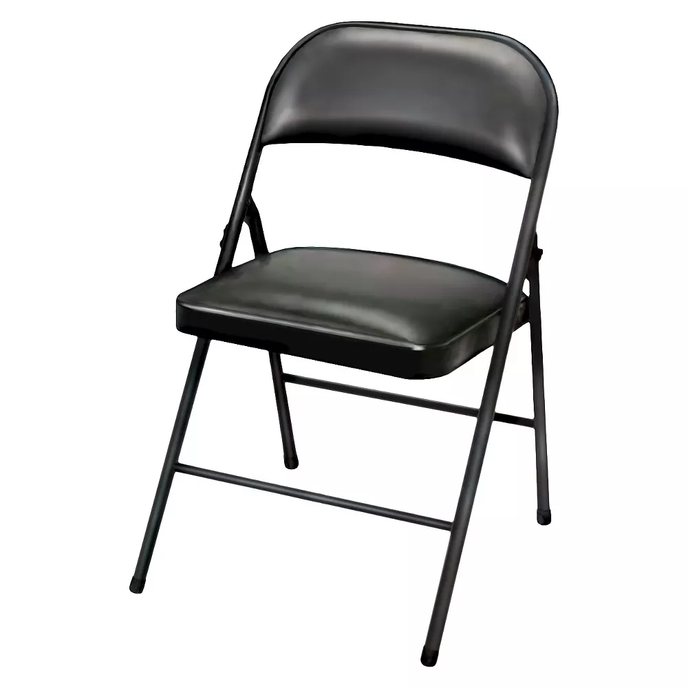 Vinyl Padded Folding Chair Black