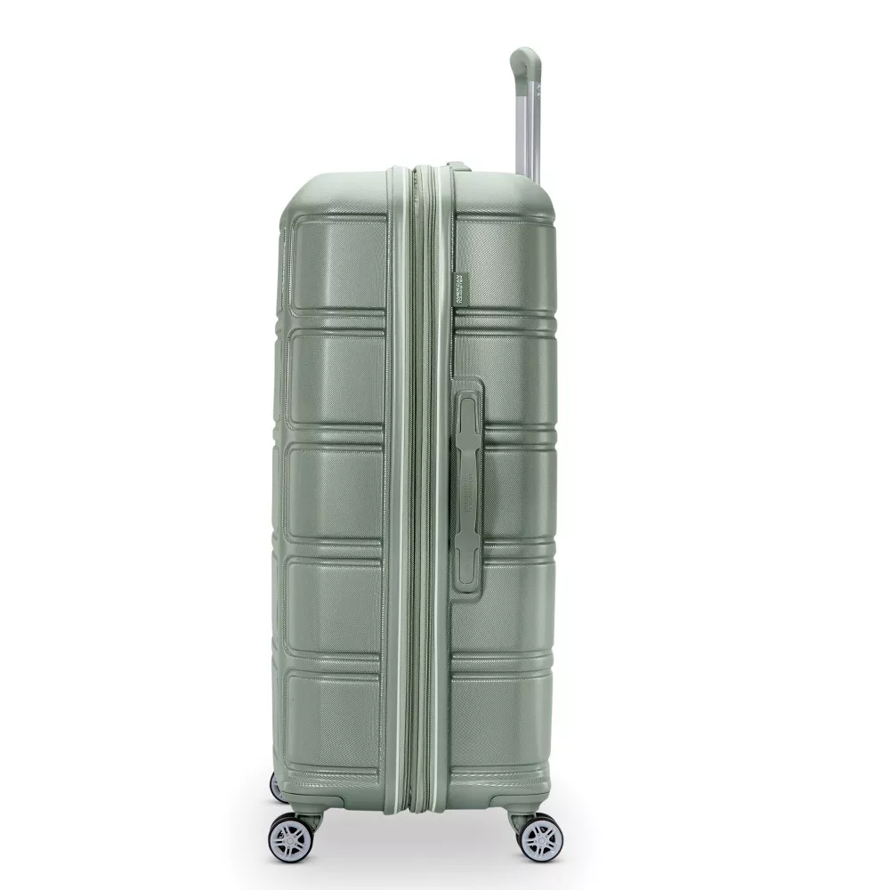 Vital Hardside Large Checked Spinner Suitcase - Jade Green - Image 3