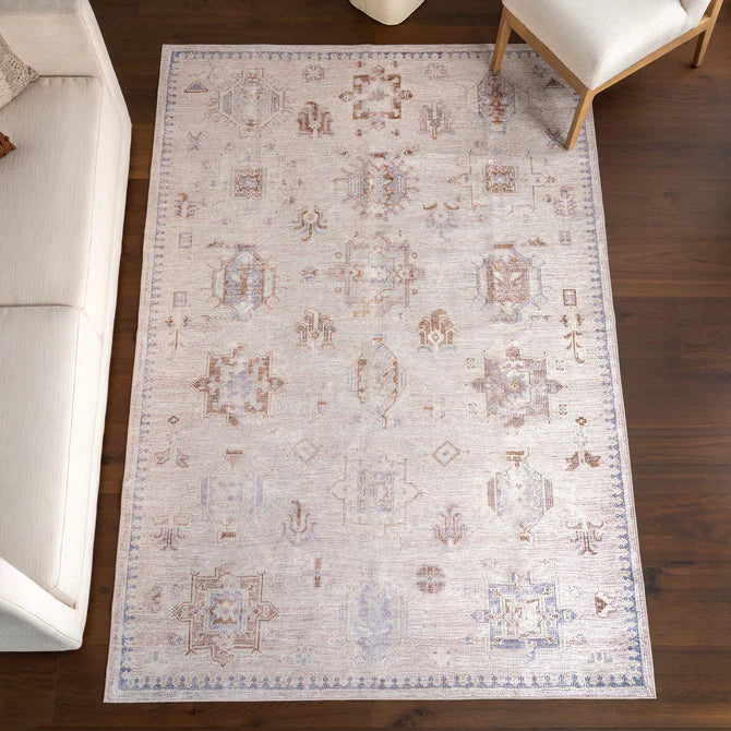 Vivica SplashGuard Faded Medallion Machine Washable Area Rug 8'x10' - Image 5