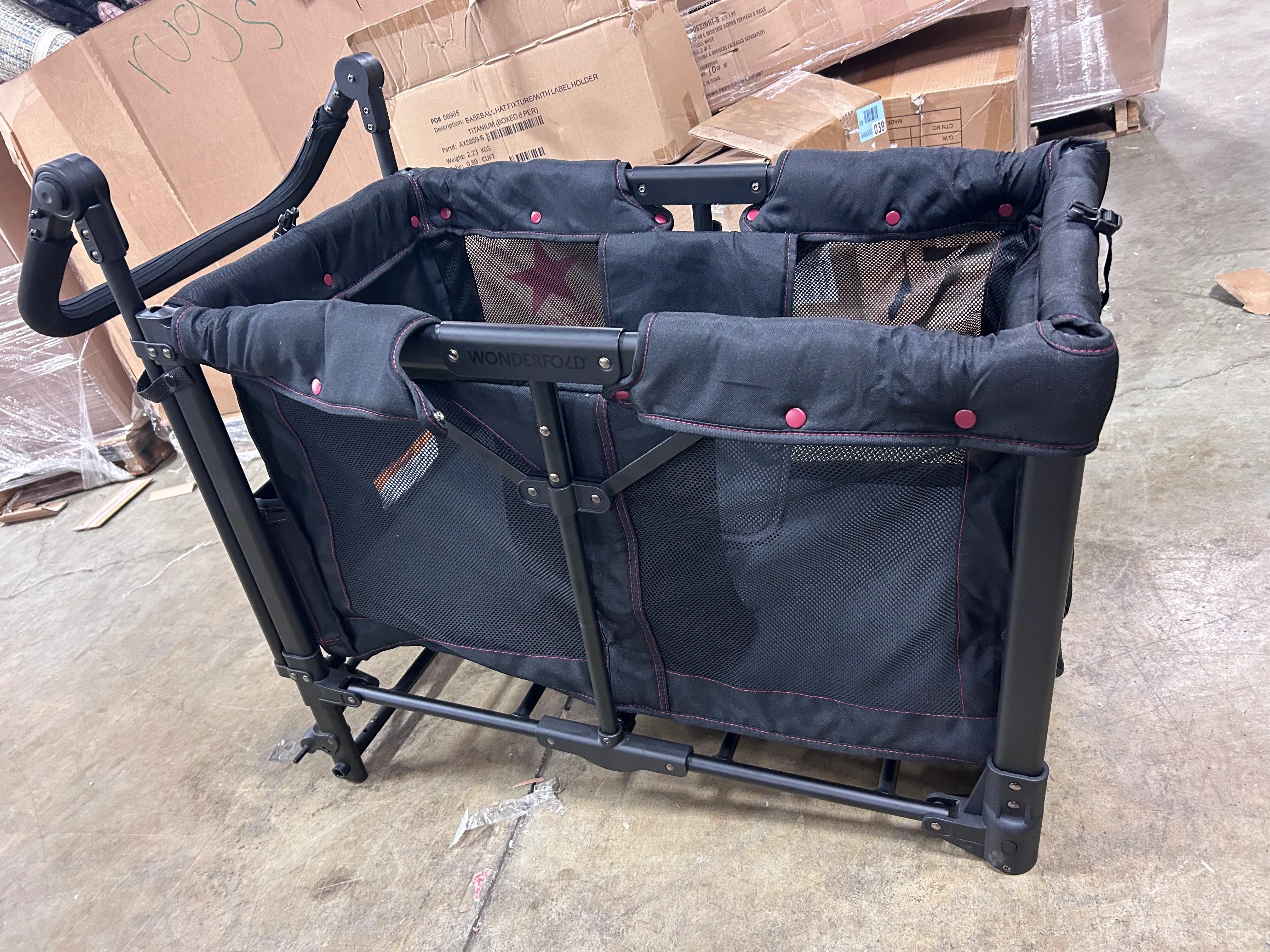 W4 Elite Wagon Black with Red Stitching & Snack Tray - Black - Image 6
