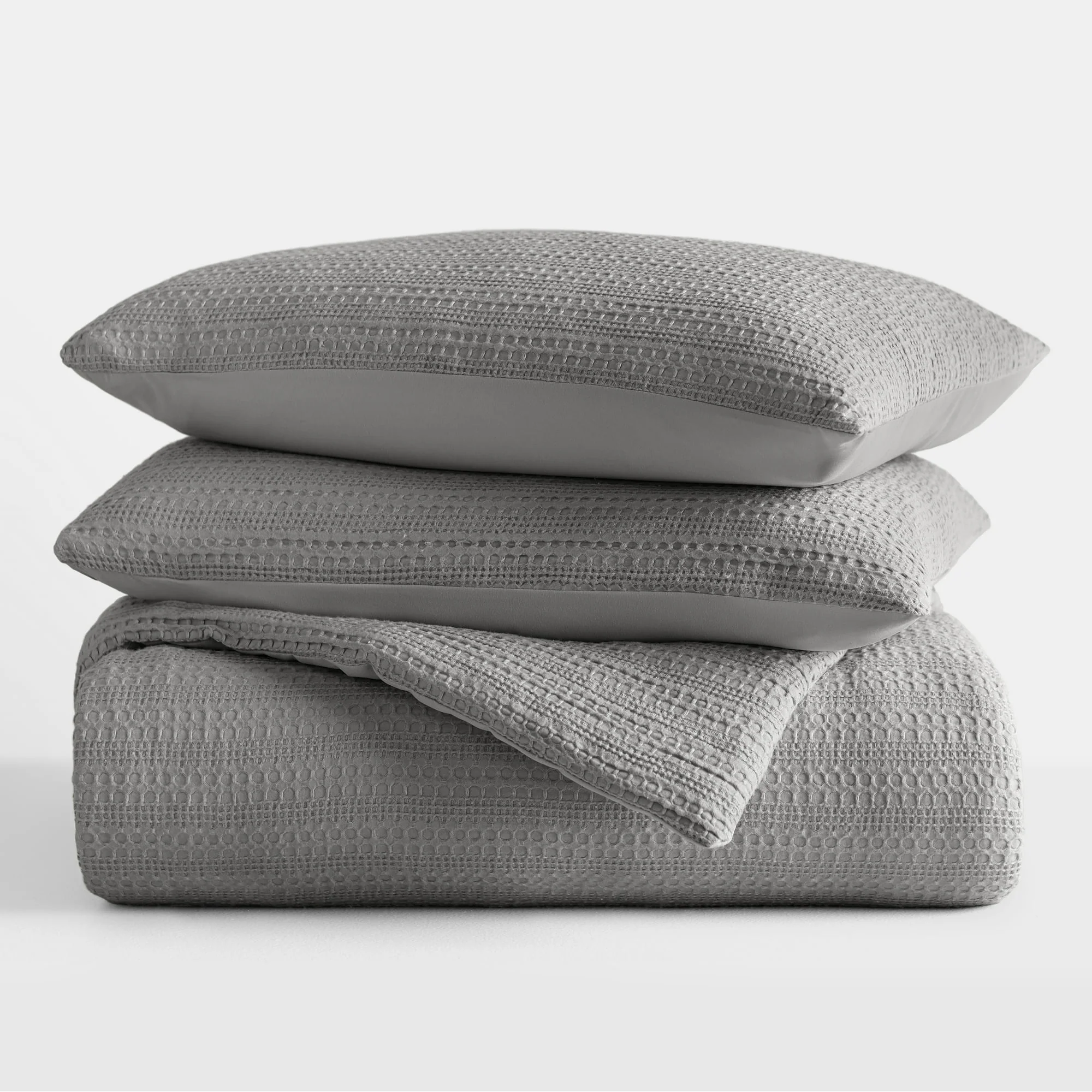 Waffle Textured 3-Piece Comforter Set King/Cali King