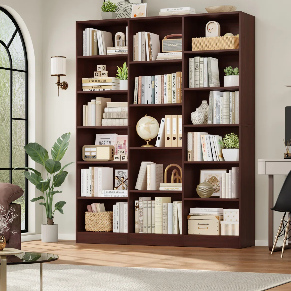 Wakil 6-Tier Large Wood Storage Bookcase - Image 2