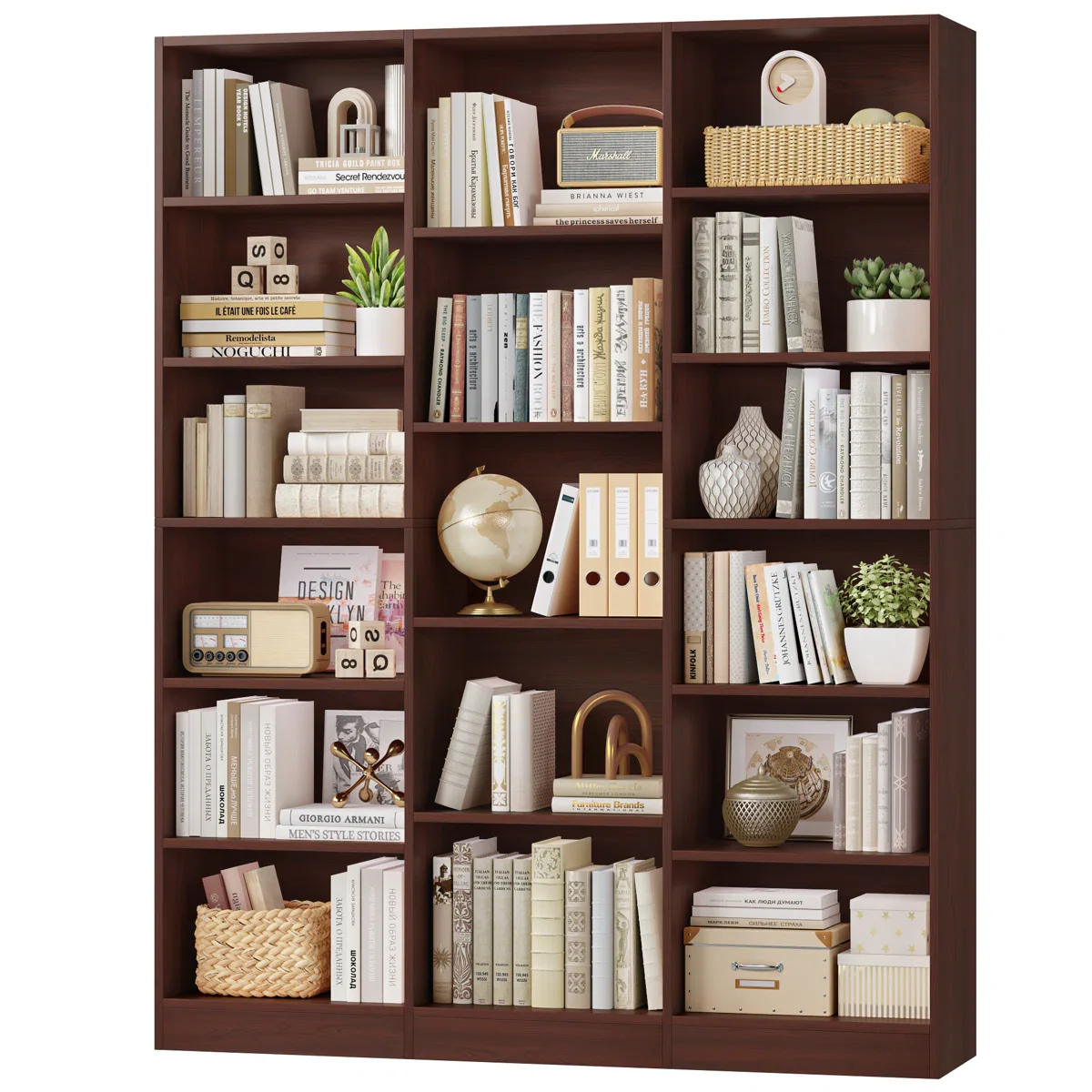Wakil 6-Tier Large Wood Storage Bookcase - Image 4