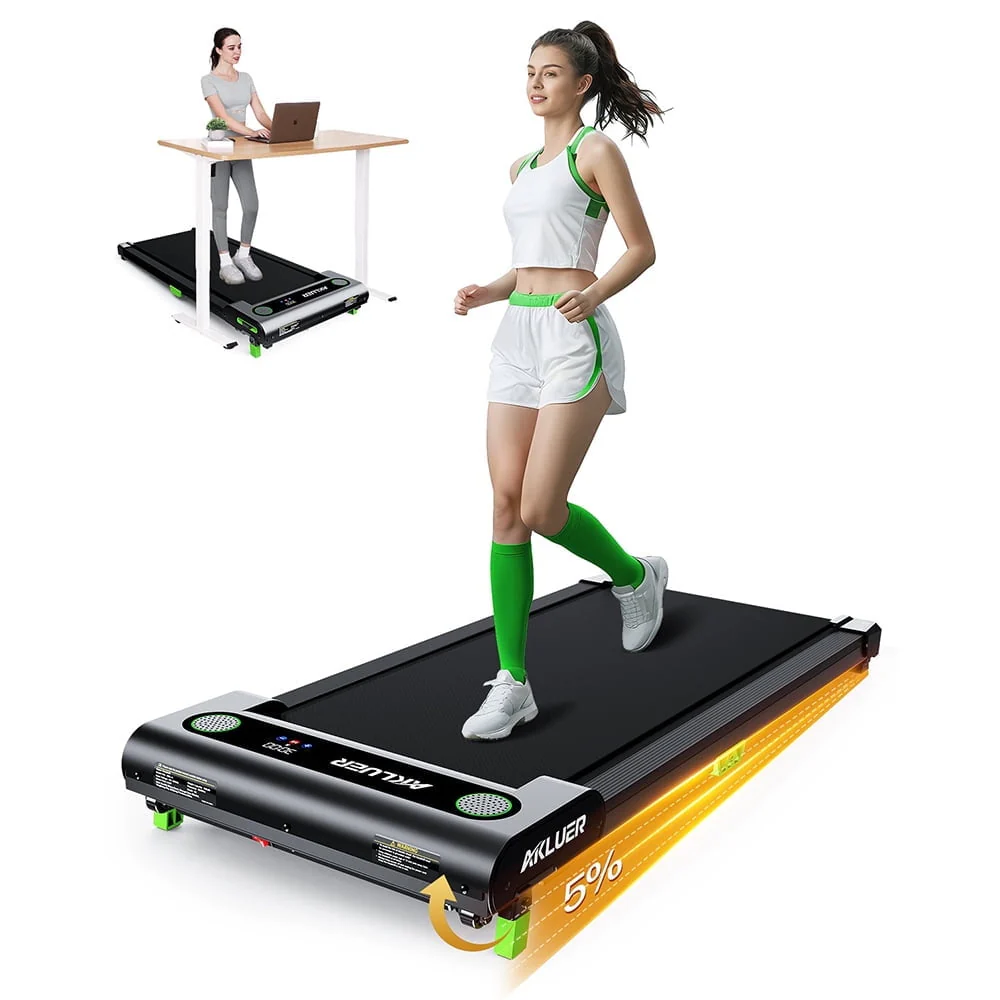 Walking Pad with Incline, Under Desk Treadmill with Remote Control, LED Display, Black