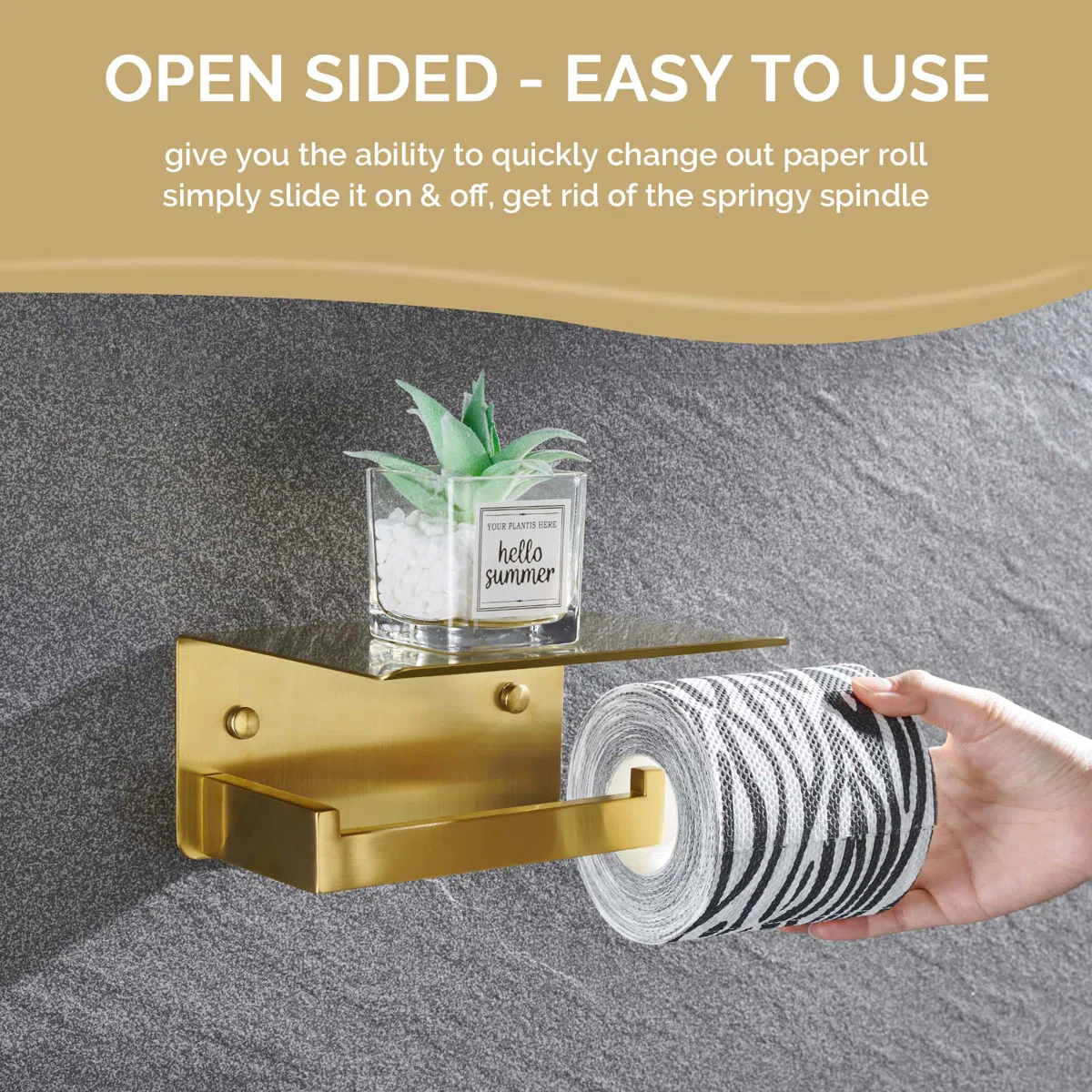 Wall Mount Toilet Paper Holder with Shelf - Image 2