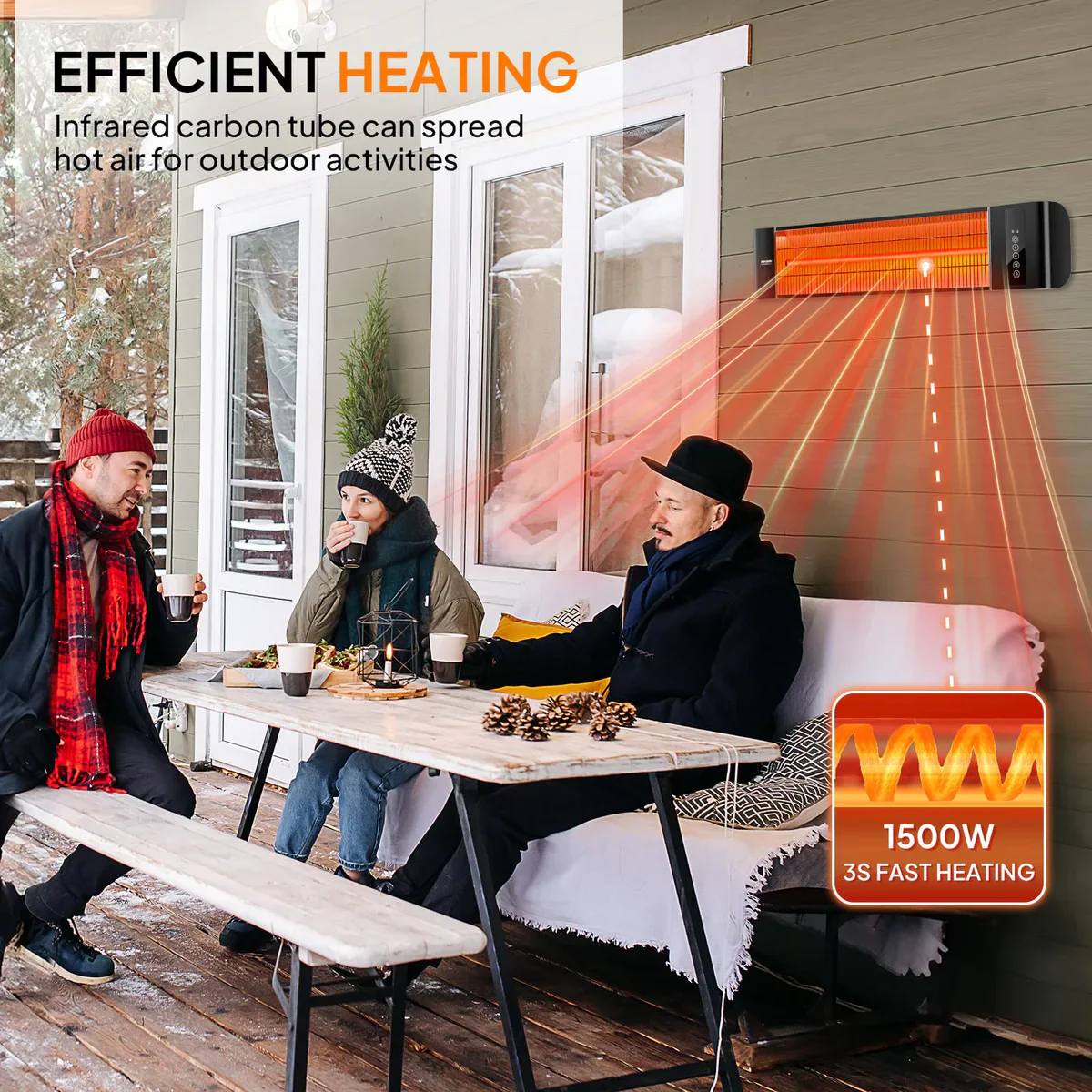 Wall Mounted Electric Heater with Remote & Timer - Image 4