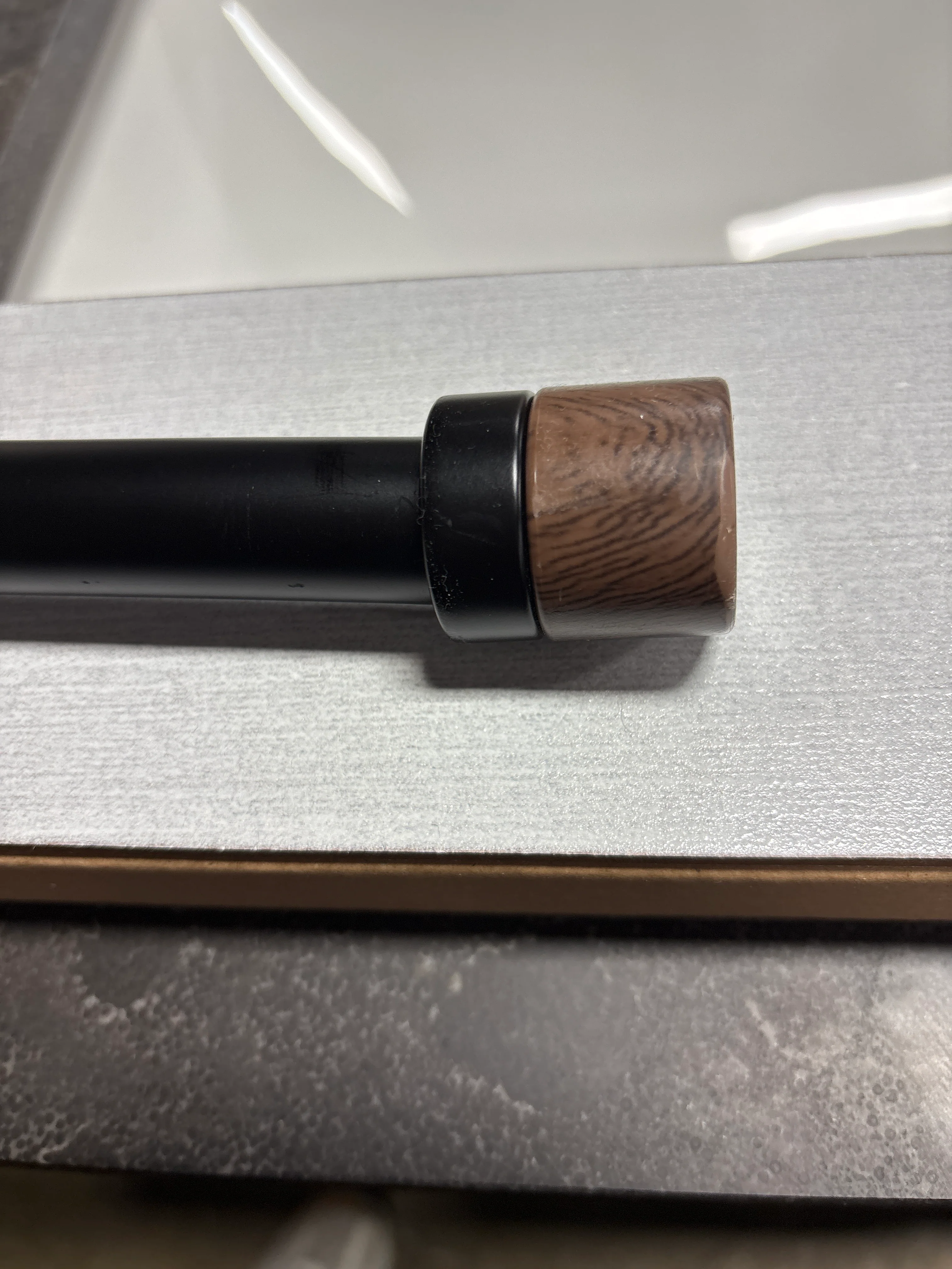 Walnut Wood Cap Curtain Rod - Black SHOWROOM ITEM 🔴 - Image 2