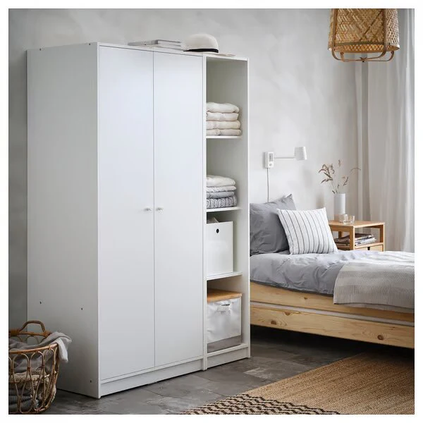 Wardrobe With 2 Doors, White - Image 3