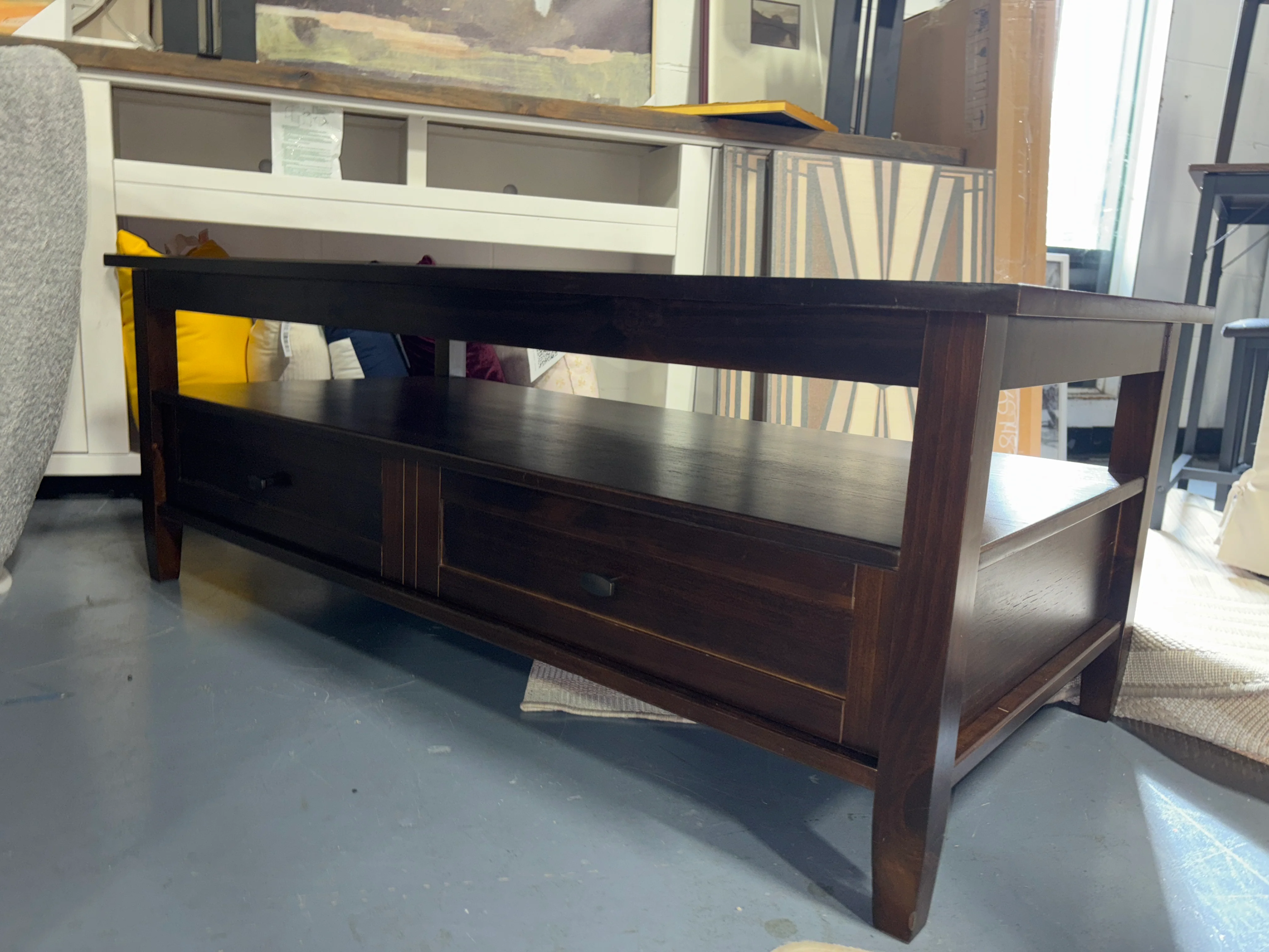 Warm Shaker Solid Wood Coffee Table - Tobacco Brown SHOWROOM ITEM - Image 5