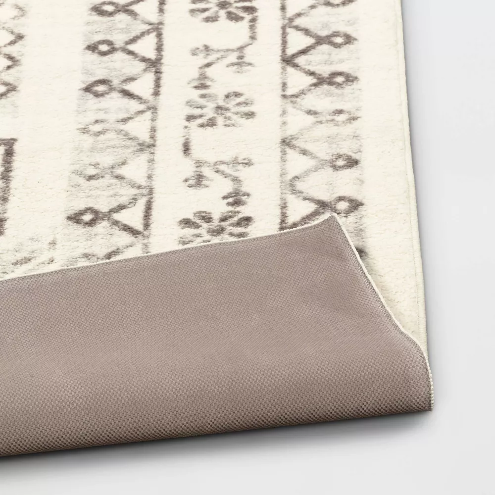 Washable Distressed Persian Accent Rug Cream 7x10 - Image 2