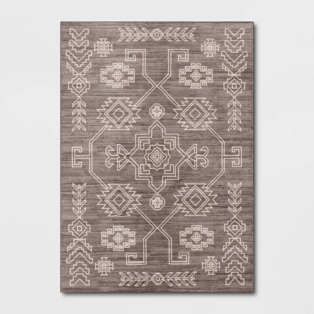 Washable Global Persian Style Area Rug Gray 5*7