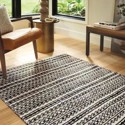 Washable Norwalk Stripe Rug Black/White - 4'x6' - Image 4