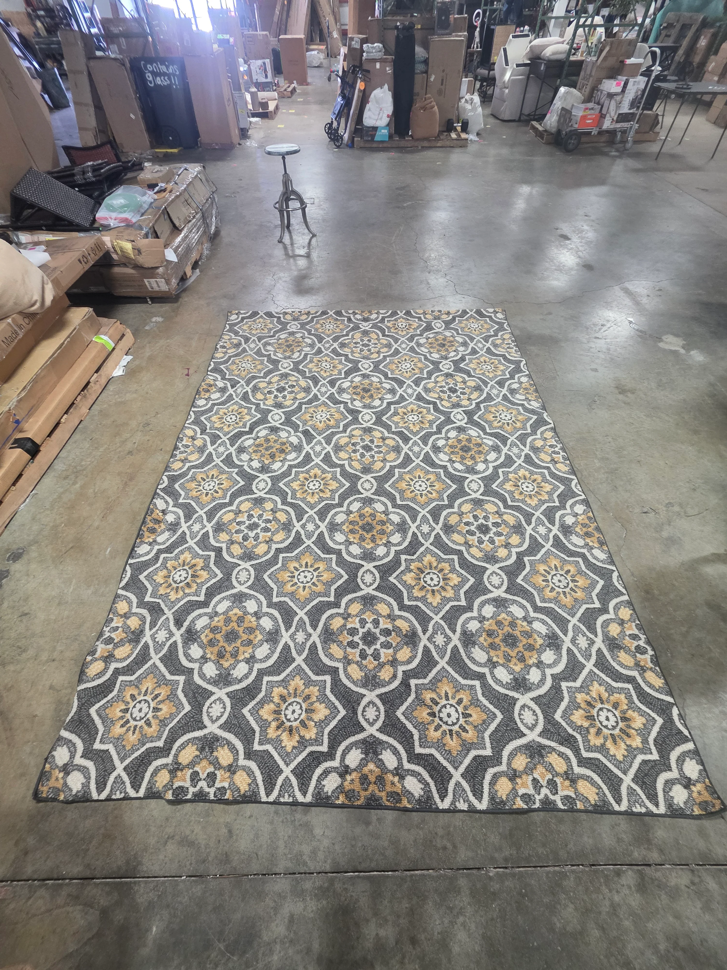 Washable Rowena Rug Charcoal Gray - 7'x10' - Image 4