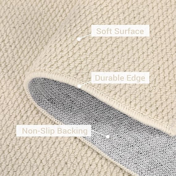 Washable Rug Large Area Rug Modern Solid Textured Rug Anti-Slip - Image 3