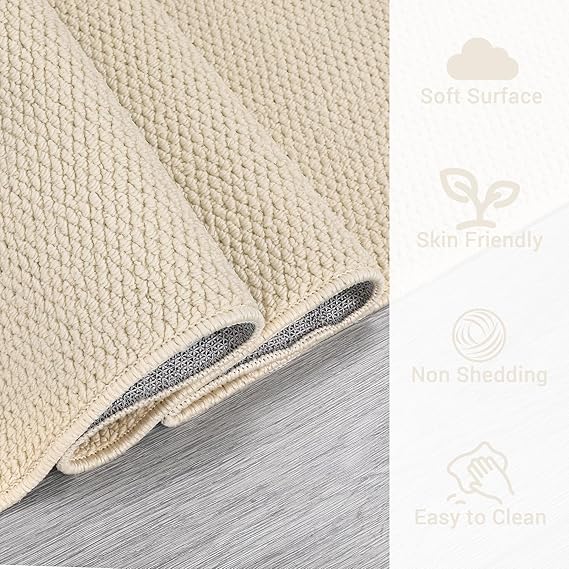 Washable Rug Large Area Rug Modern Solid Textured Rug Anti-Slip - Image 4