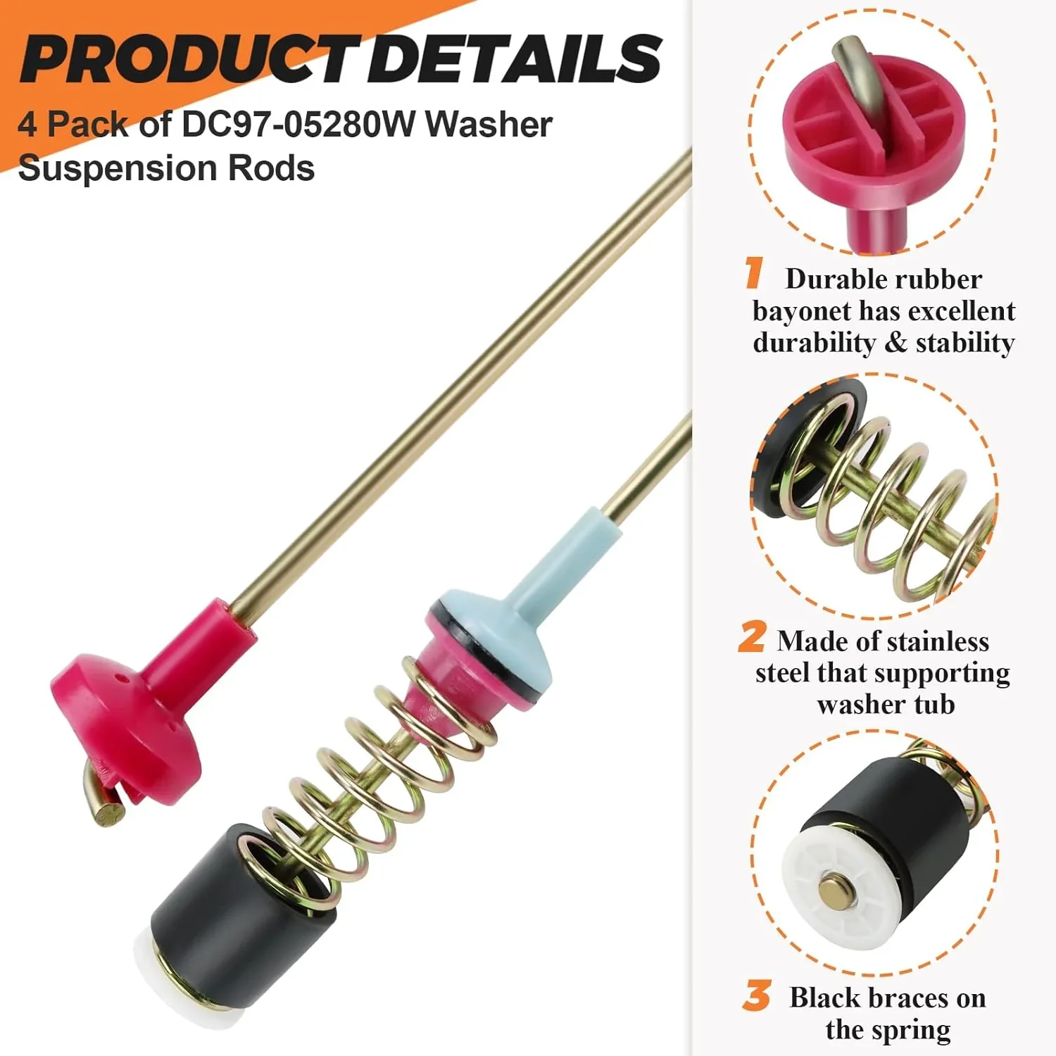 Washer Machine Suspension Rods Fit for Samsung Washing Machine - Image 3
