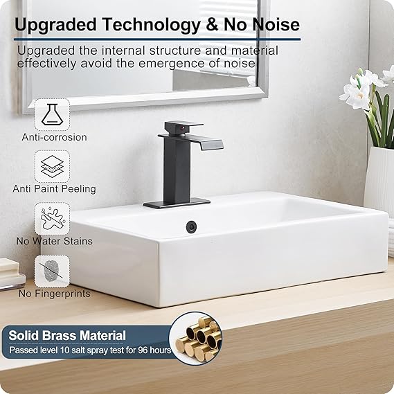Waterfall Bathroom Faucet, Brass Matte Black - Image 3