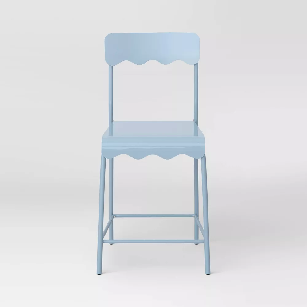 Wavy Metal Counter Height Barstool Set of 2 - Image 4
