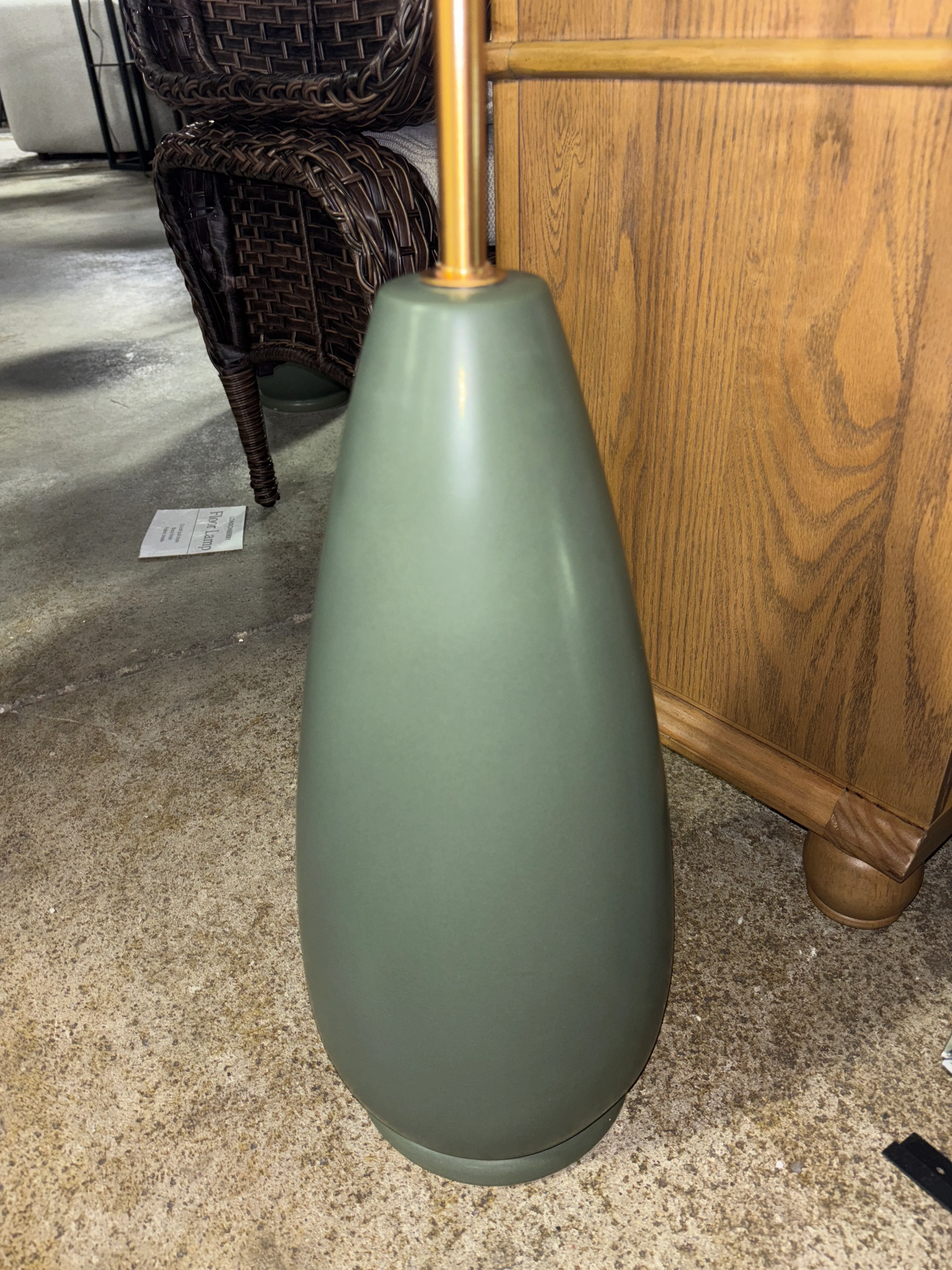 Wavy Shade Collection with Ceramic Base Floor Lamp Green SHOWROOM ITEM - Image 5