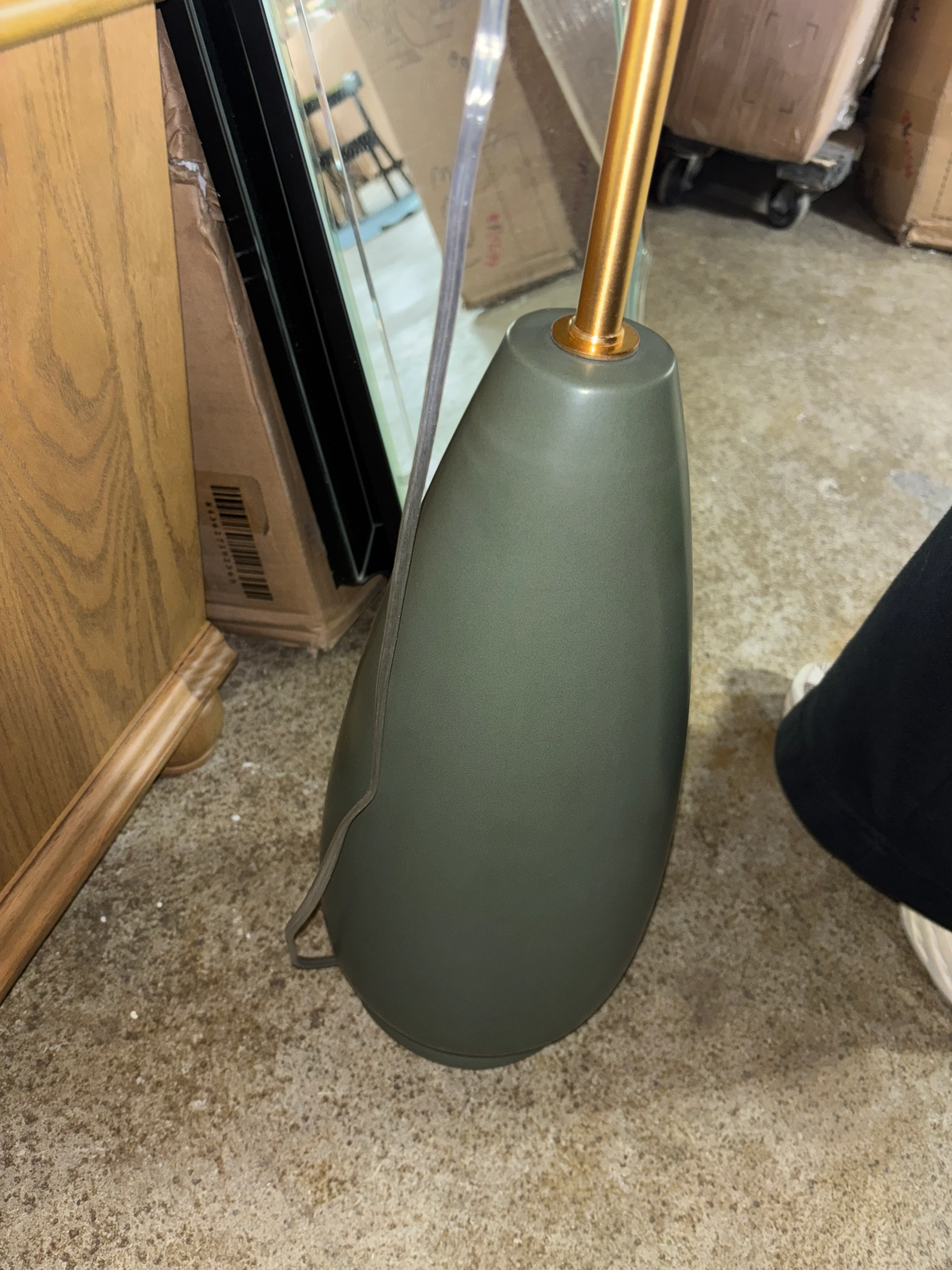 Wavy Shade Collection with Ceramic Base Floor Lamp Green SHOWROOM ITEM - Image 6