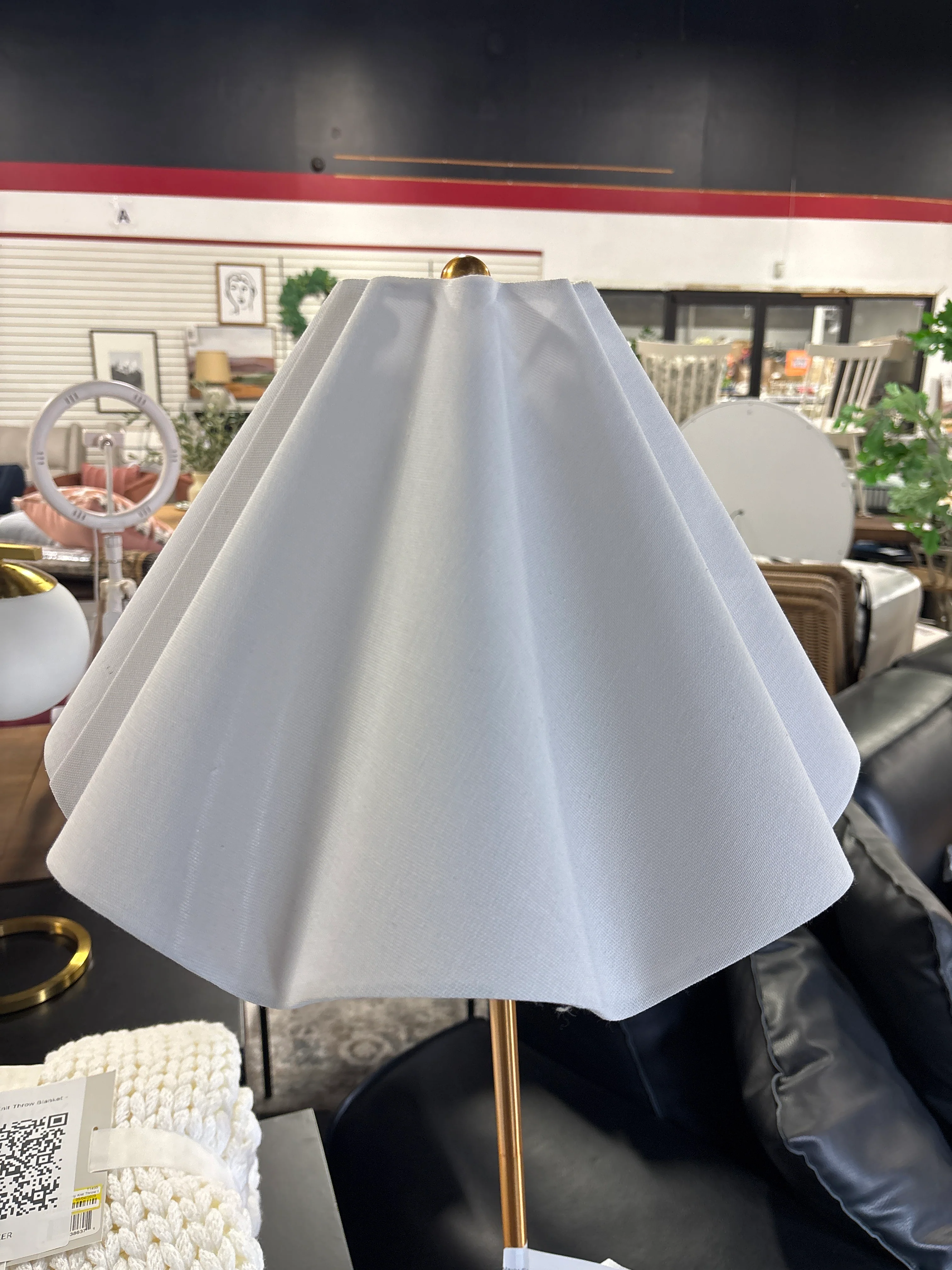Wavy Shade Collection with Ceramic Base Floor Lamp - Green SHOWROOM ITEM - Image 5