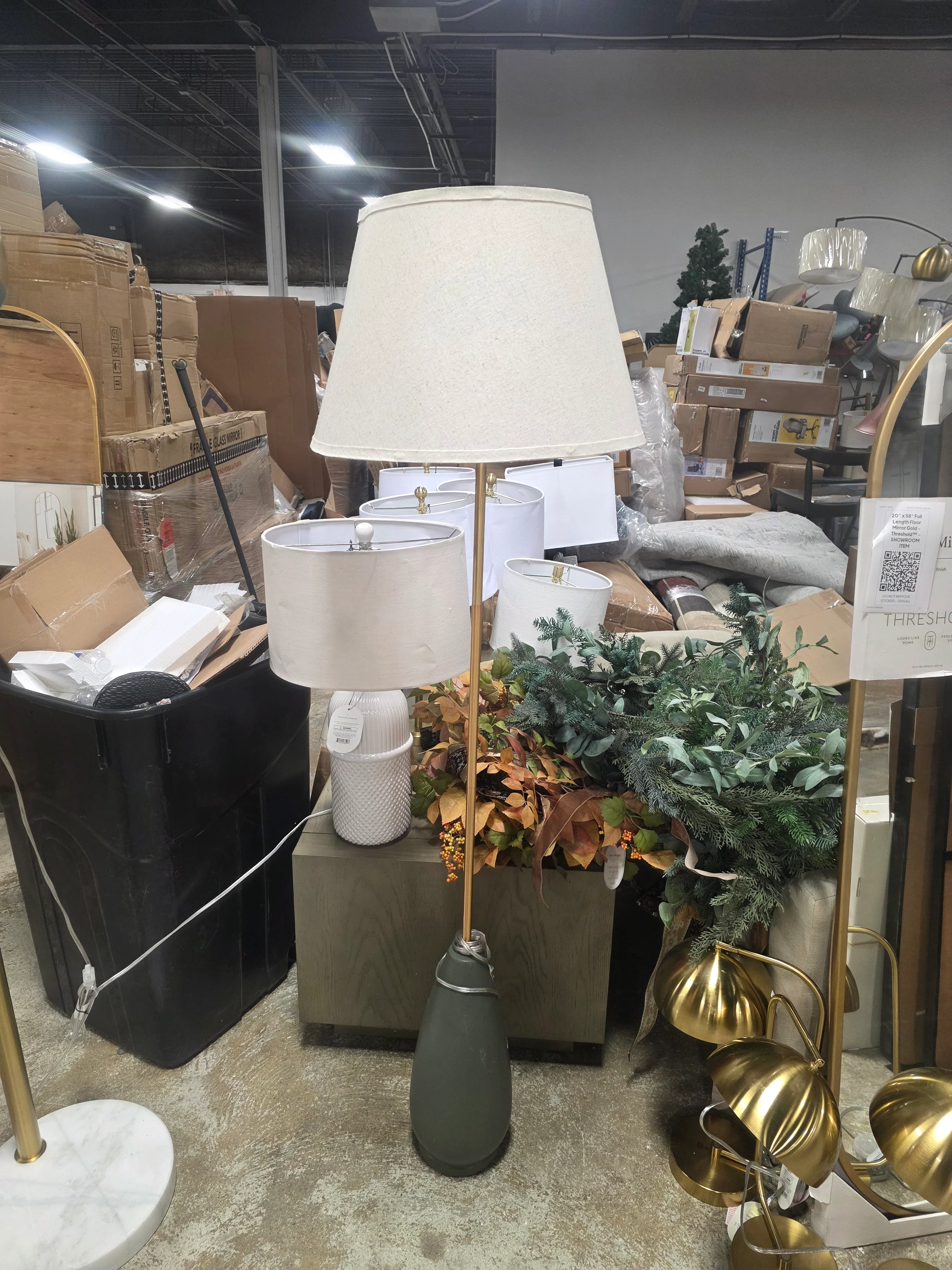 Wavy Shade Collection with Ceramic Base Floor Lamp - Threshold™ - SHOWROOM ITEM - Image 2